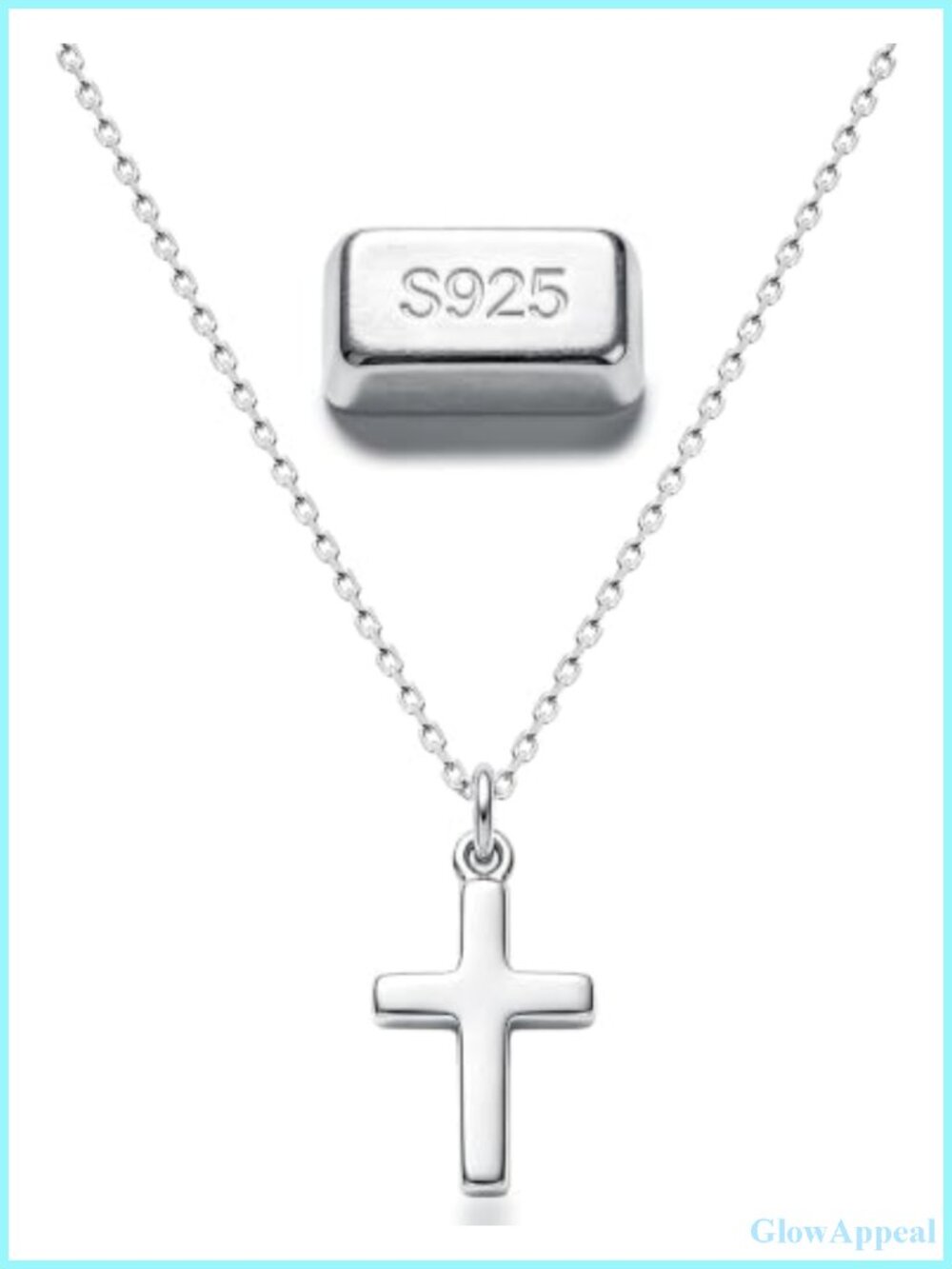 Sterling Silver Cross Pendant Necklace Dainty Tiny Initial C